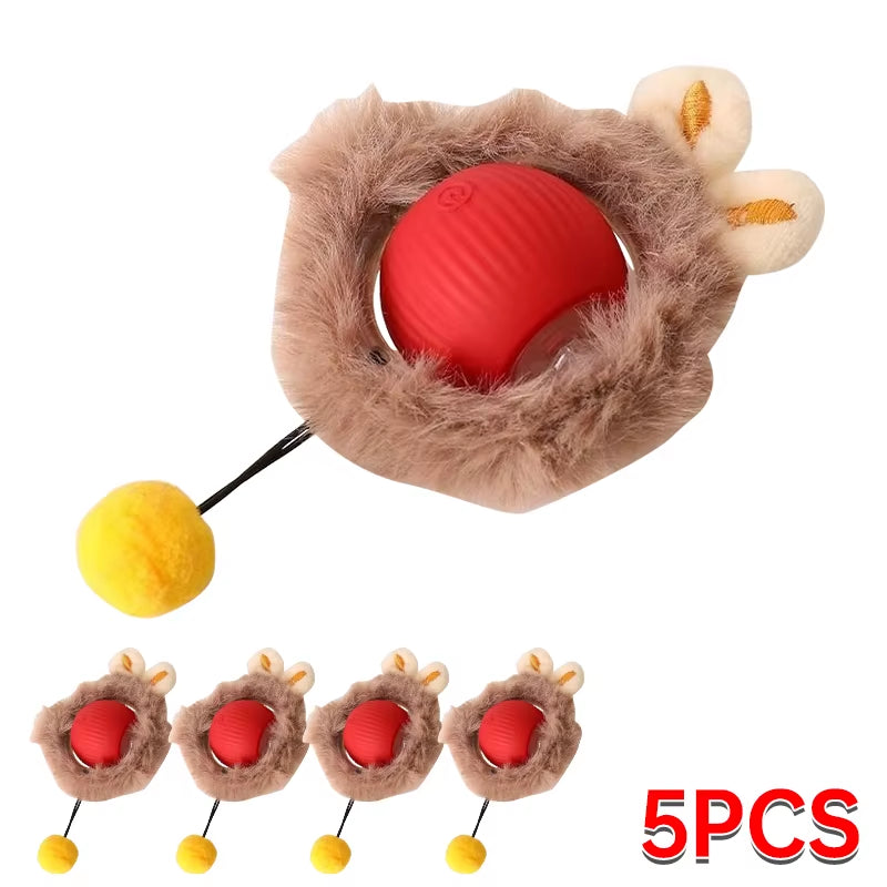 Interactive Plush Cat Toy Ball - Rolling & Teasing Motion for Active Play - VOLARA Supply