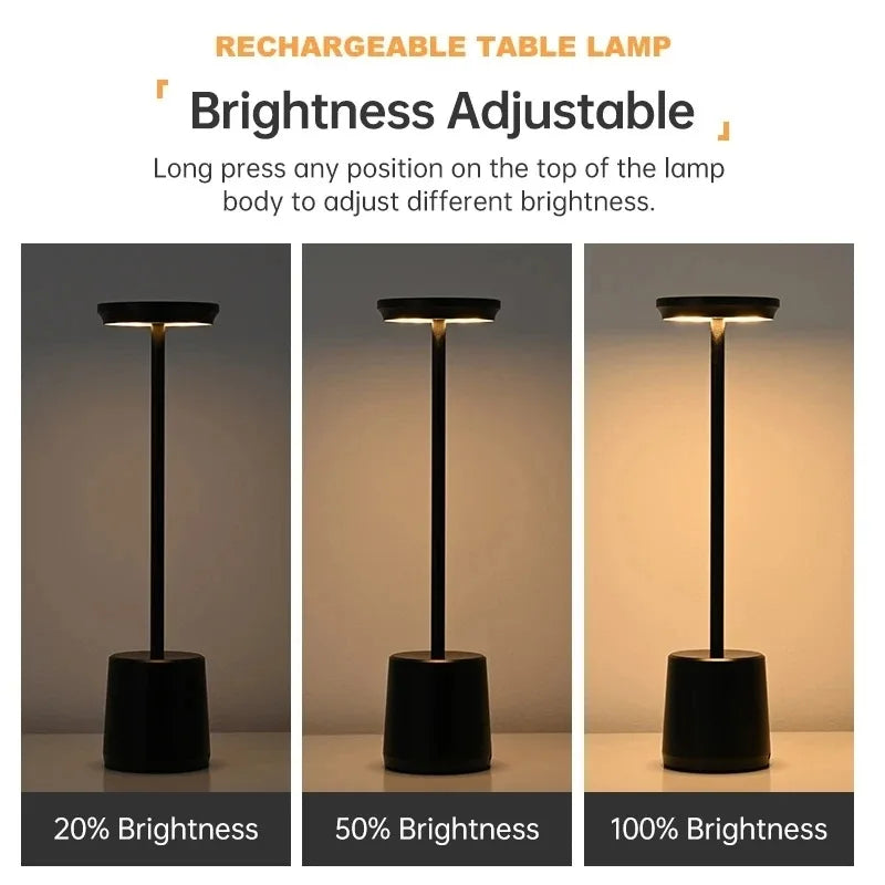 Simple Touch Sensor LED Table Lamp Rechargeable Desk Lamp 3Colors Adjustable Bedside Creative Ambient Light Bar Room Decor Light - VOLARA Supply