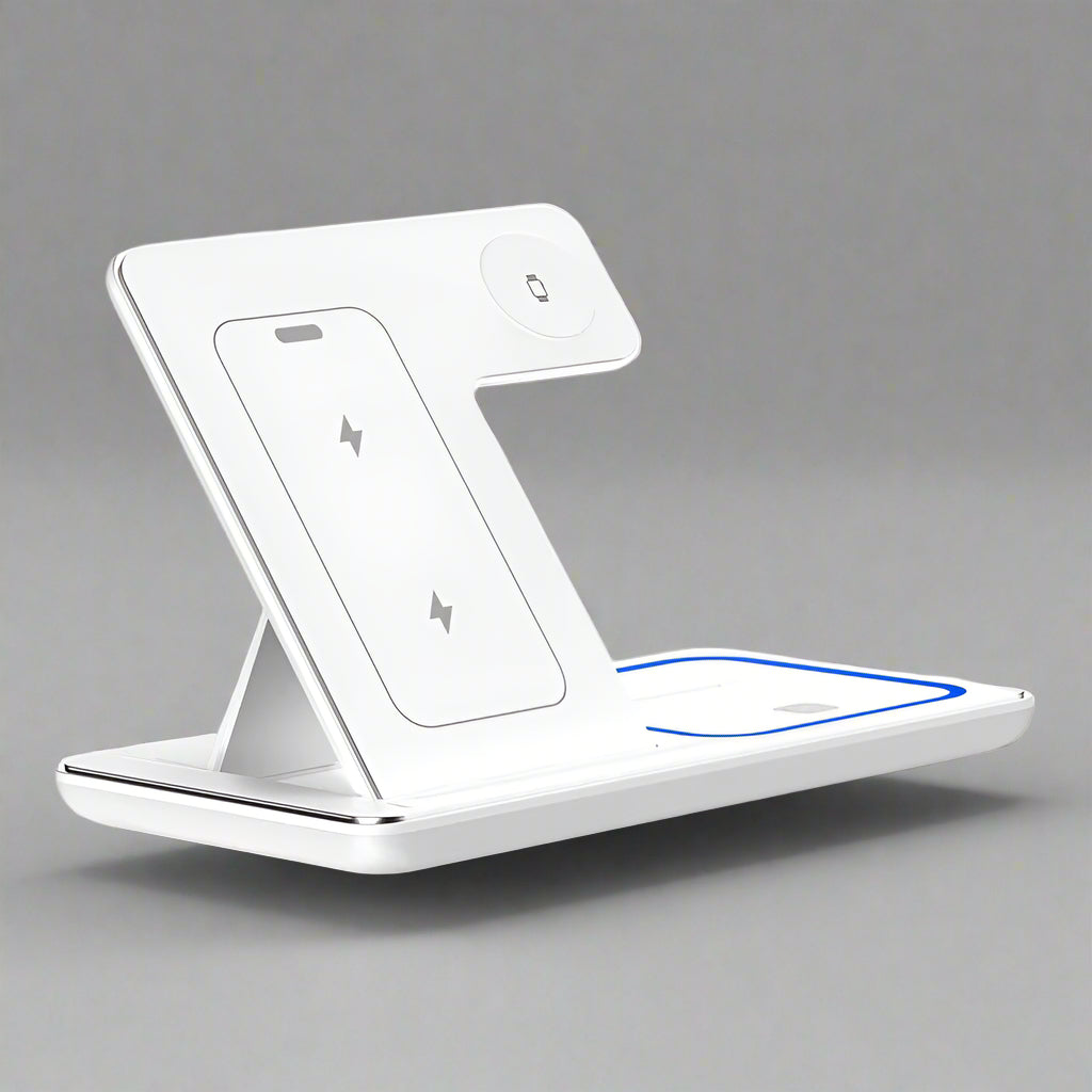 3-in-1 Foldable Wireless Charging Station – 30W Fast Charge for Phones, Watches & Earbuds - VOLARA Supply