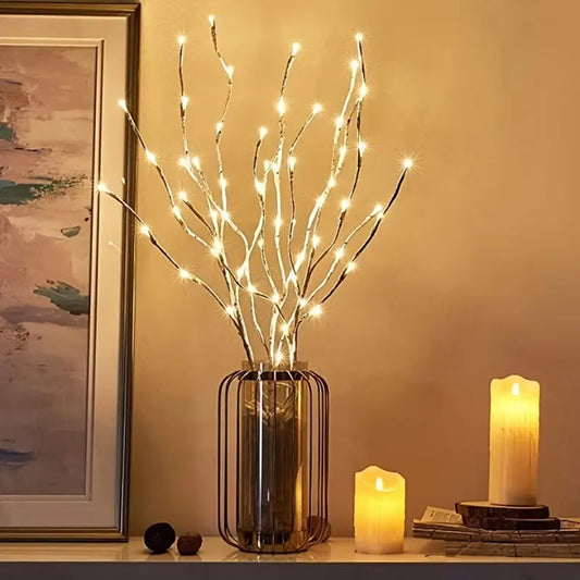 Twin Battery-Powered LED Birch Branch Light – Elegant, Warm & Versatile Décor - VOLARA Supply