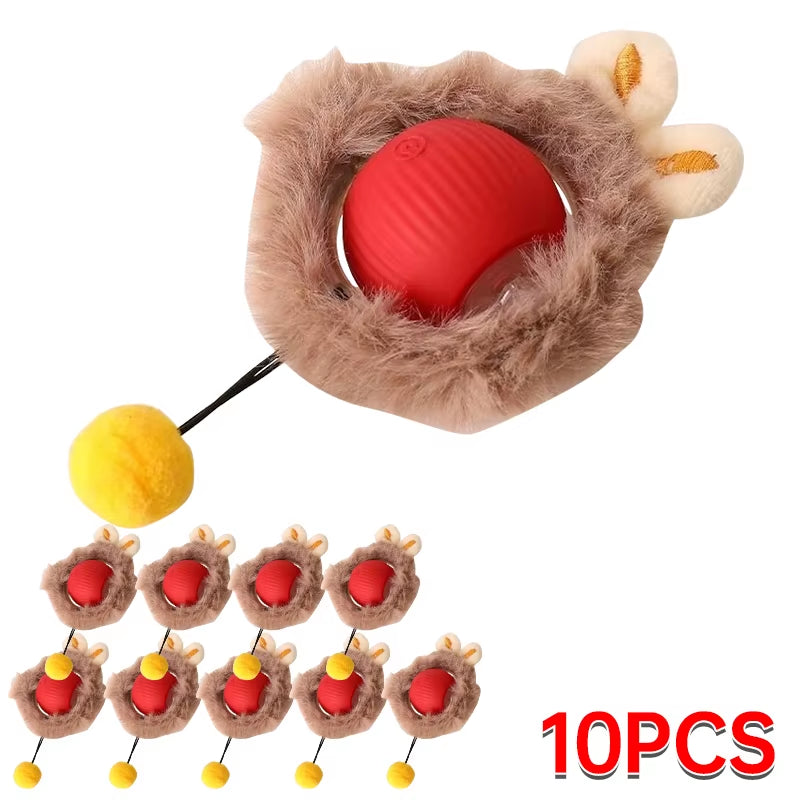 Interactive Plush Cat Toy Ball - Rolling & Teasing Motion for Active Play - VOLARA Supply