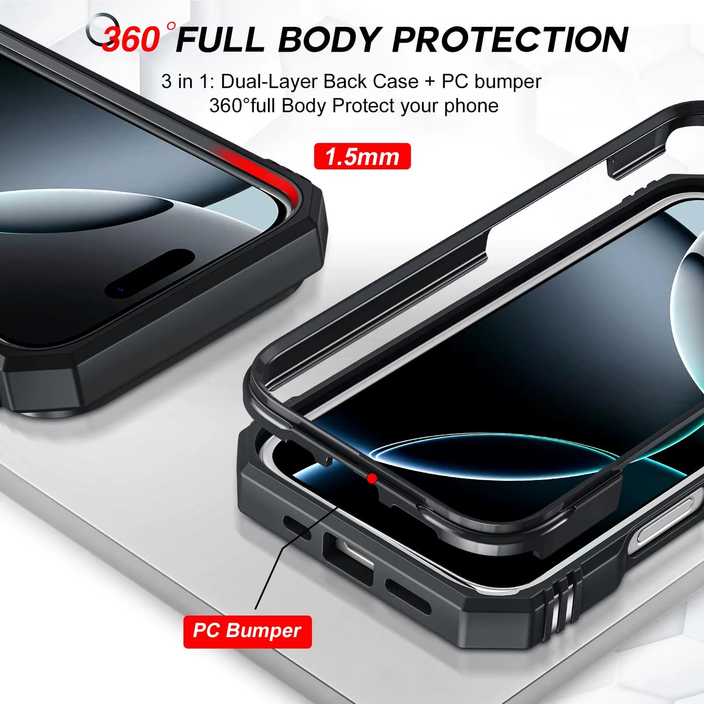 Military-Grade Armor Case with Camera Slide & 360° Ring Kickstand – Ultimate Protection for All iPhone Models - VOLARA Supply