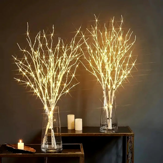 Twin Battery-Powered LED Birch Branch Light – Elegant, Warm & Versatile Décor - VOLARA Supply