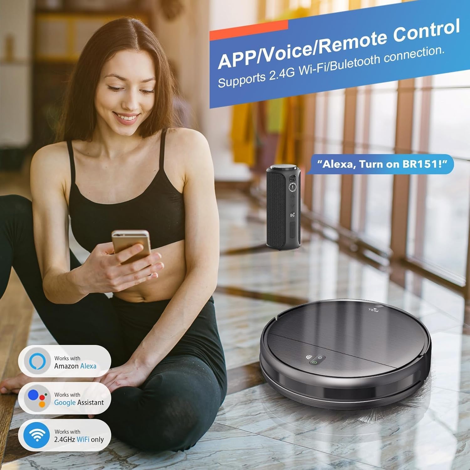 2-in-1 Robot Vacuum and Mop with Smart App Control, Obstacle Avoidance, and Self-Charging - VOLARA Supply