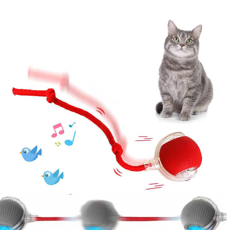 Interactive Plush Cat Toy Ball - Rolling & Teasing Motion for Active Play - VOLARA Supply