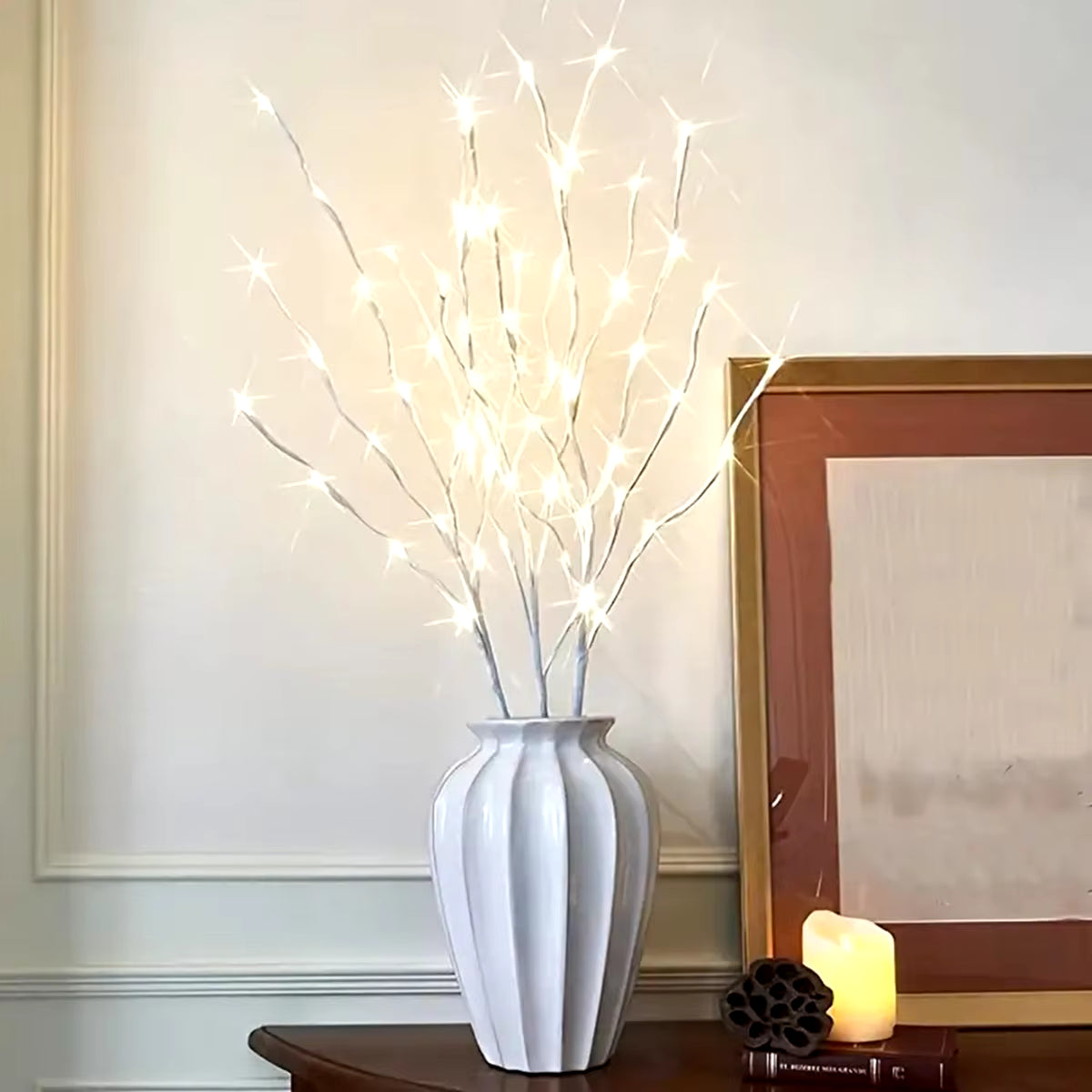 Twin Battery-Powered LED Birch Branch Light – Elegant, Warm & Versatile Décor - VOLARA Supply