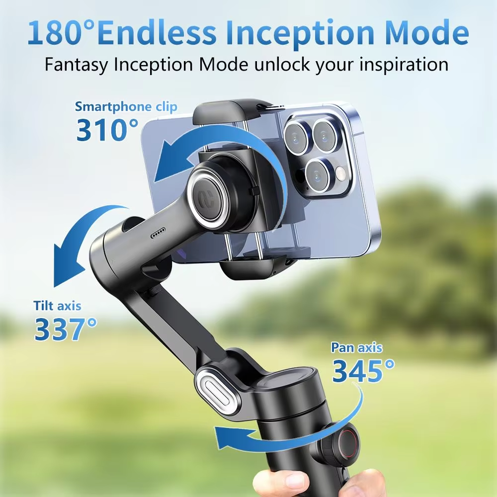 Premium AI-Integrated 3-Axis Smartphone Gimbal Stabilizer – Smooth, Smart & Versatile - VOLARA Supply