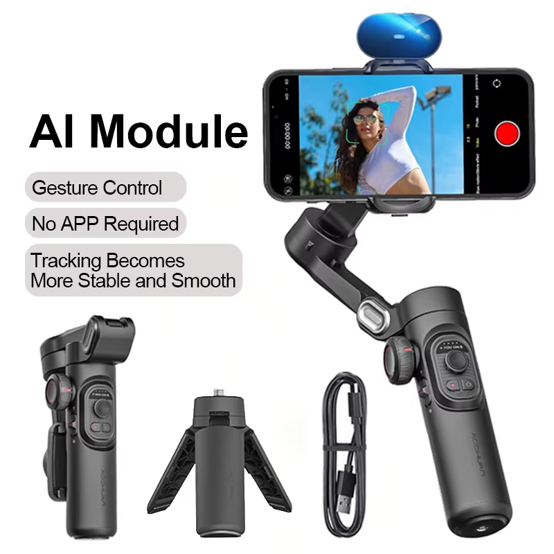 Premium AI-Integrated 3-Axis Smartphone Gimbal Stabilizer – Smooth, Smart & Versatile - VOLARA Supply