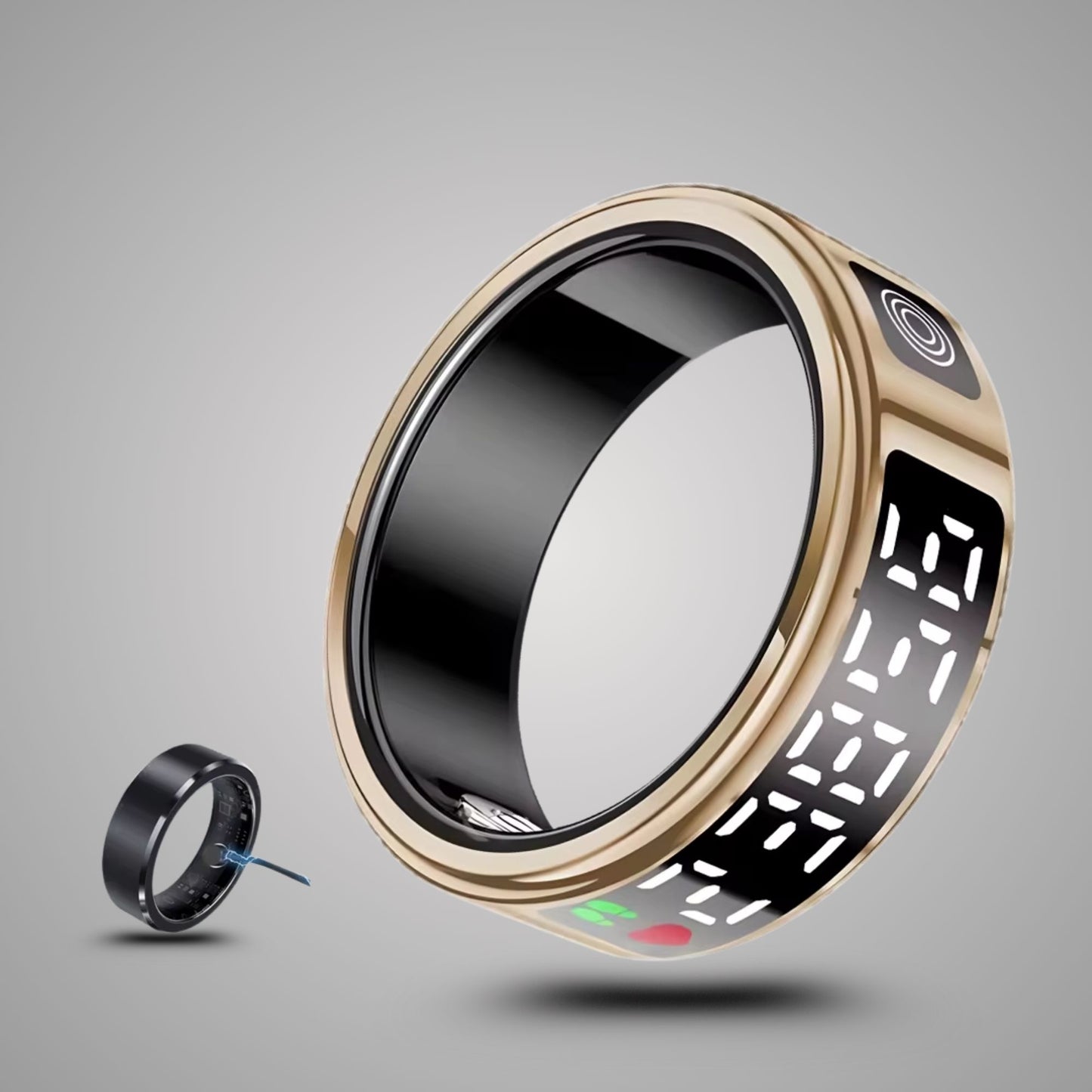 Smart Ring with OLED Display – Fitness & NFC Ready - VOLARA Supply