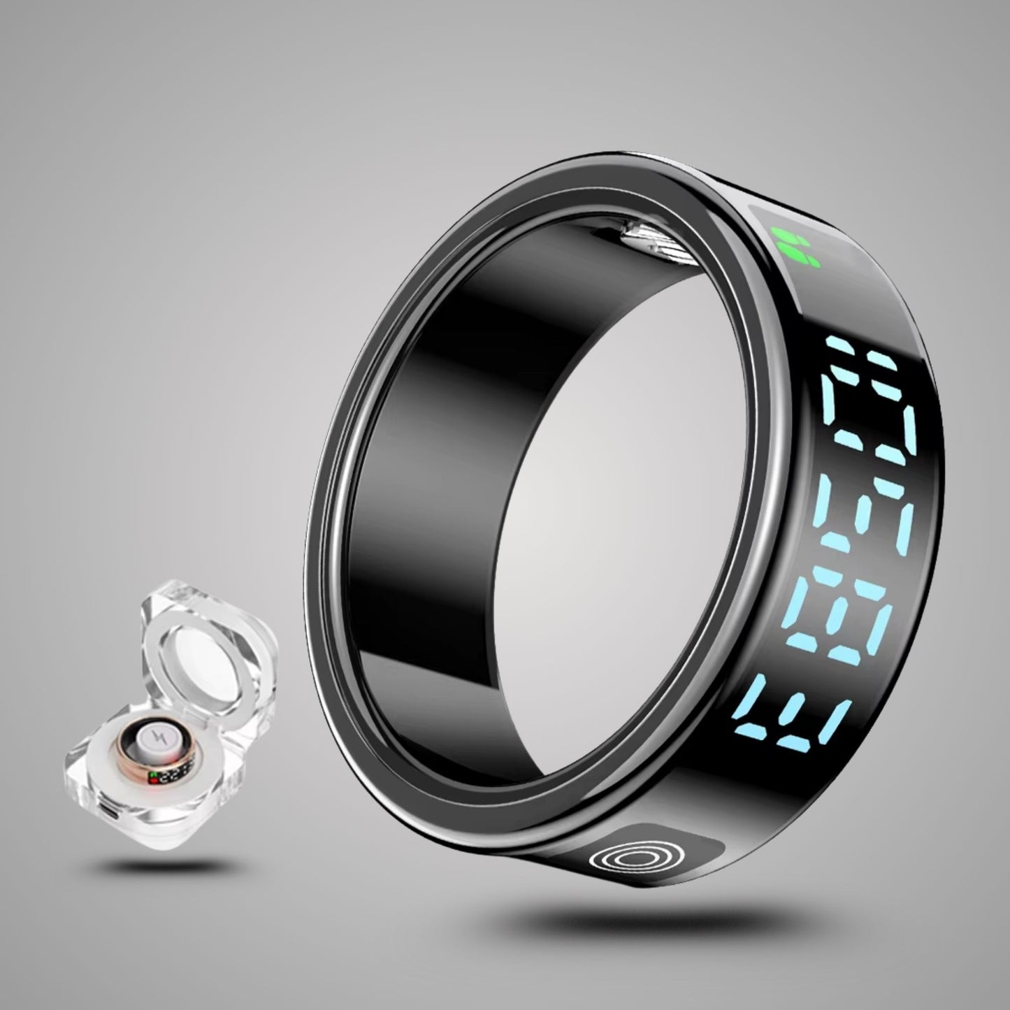 Smart Ring with OLED Display – Fitness & NFC Ready - VOLARA Supply