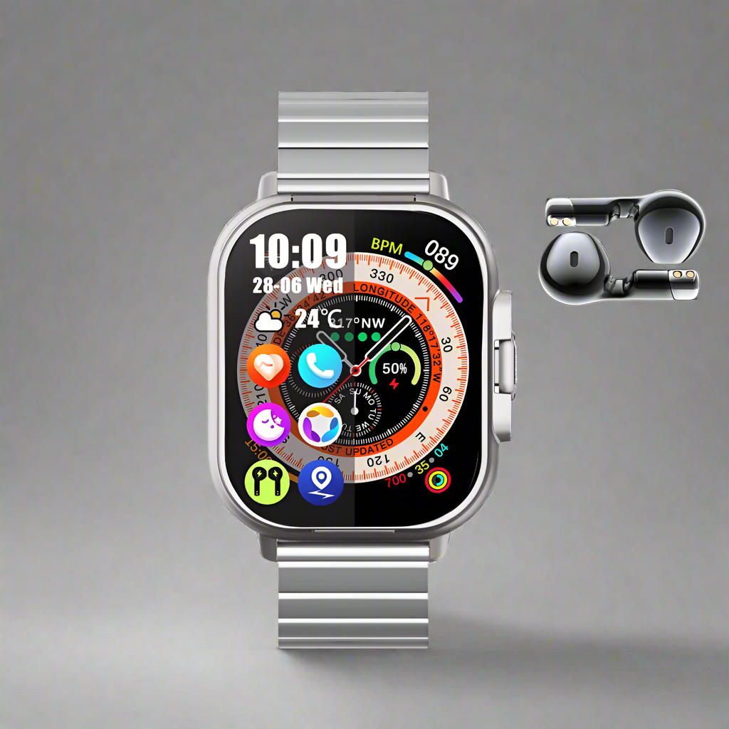 2-in-1 Smartwatch with Hidden Bluetooth Earbuds – The Ultimate Wearable Tech - VOLARA Supply