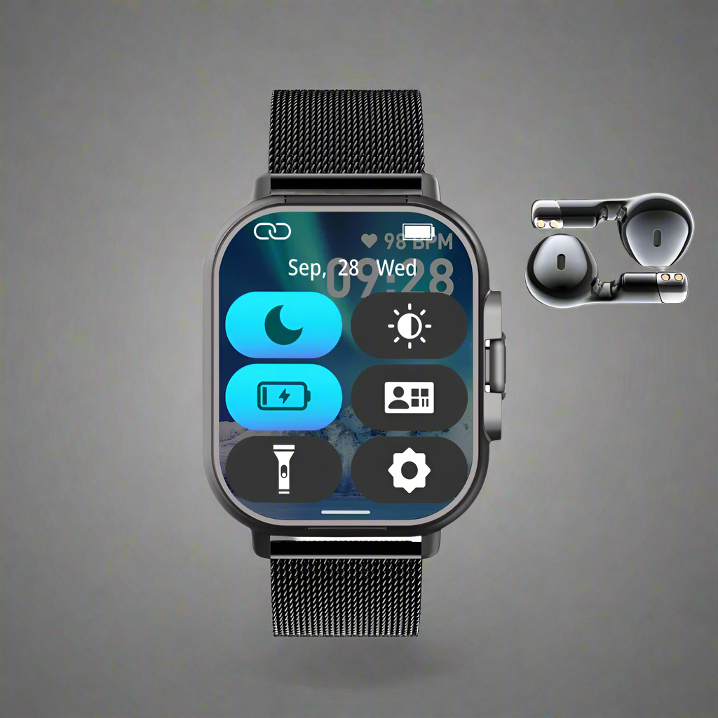 2-in-1 Smartwatch with Hidden Bluetooth Earbuds – The Ultimate Wearable Tech - VOLARA Supply