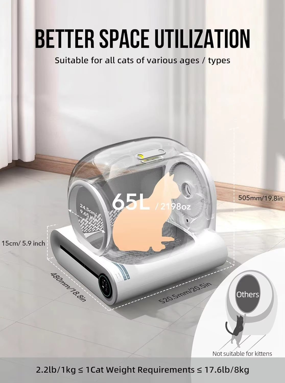 Smart Automatic Self-Cleaning Cat Litter Box – App Controlled & Odor-Free - VOLARA Supply