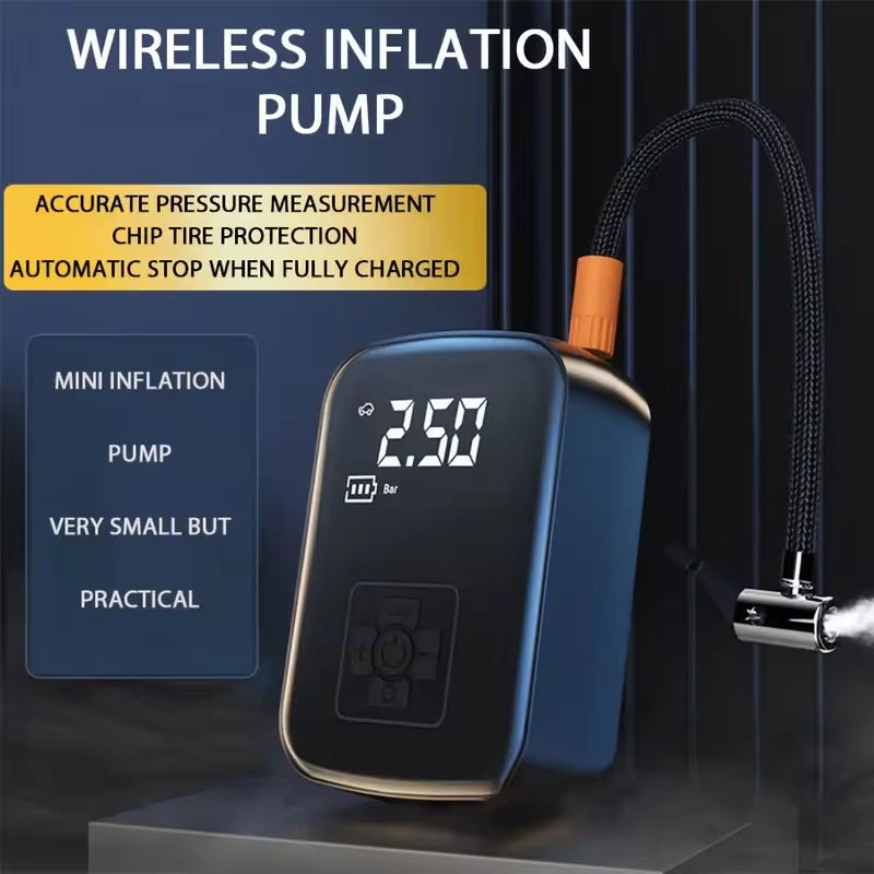 Wireless Car Air Compressor - Portable Electric Tire Inflator for Cars, Bikes & More - VOLARA Supply