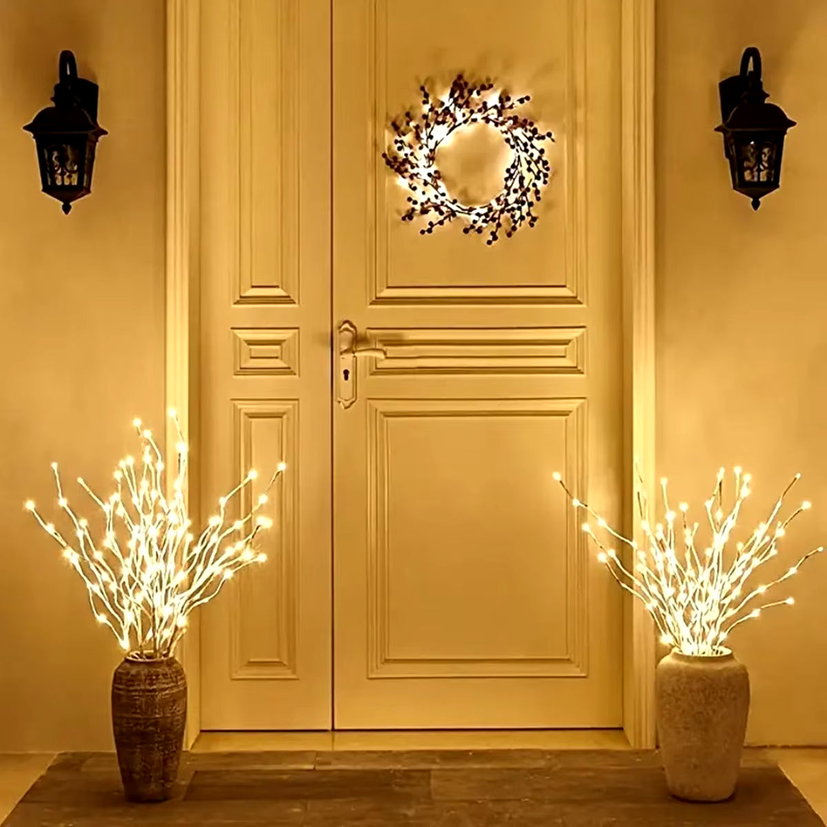 Twin Battery-Powered LED Birch Branch Light – Elegant, Warm & Versatile Décor - VOLARA Supply