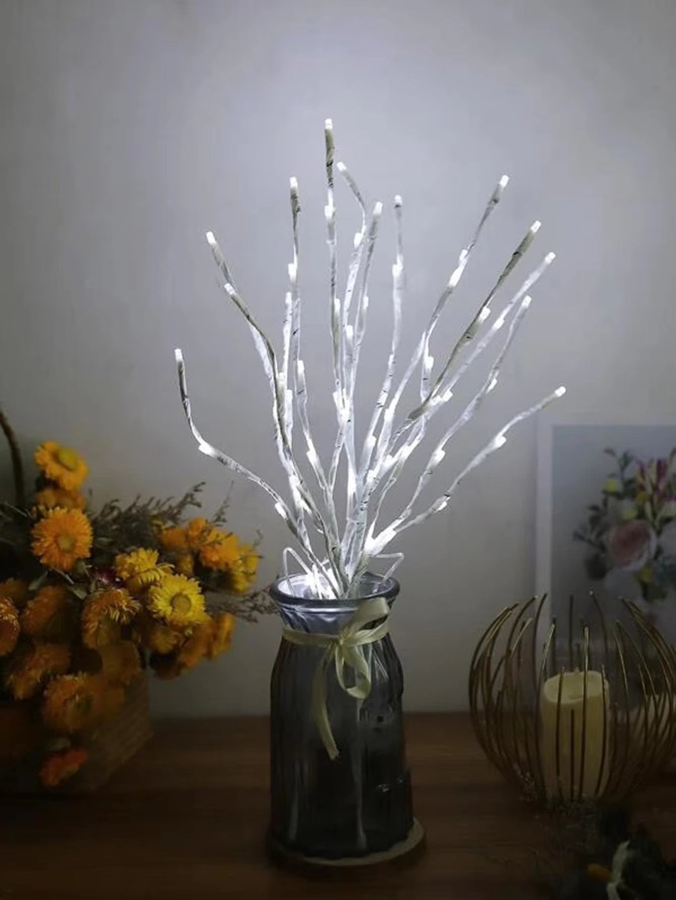 Twin Battery-Powered LED Birch Branch Light – Elegant, Warm & Versatile Décor - VOLARA Supply