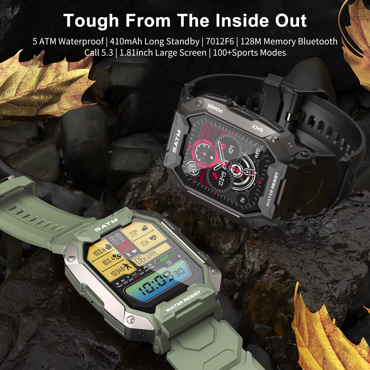 Military Grade Smartwatch | 100+ Sports Modes, Bluetooth Calls, and Comprehensive Health Tracking - VOLARA Supply