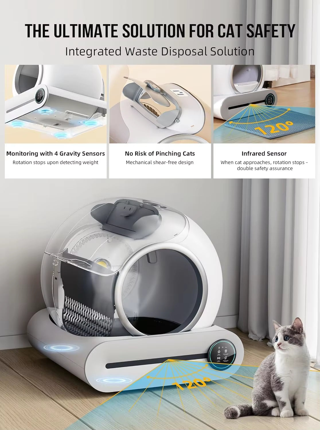 Smart Automatic Self-Cleaning Cat Litter Box – App Controlled & Odor-Free - VOLARA Supply