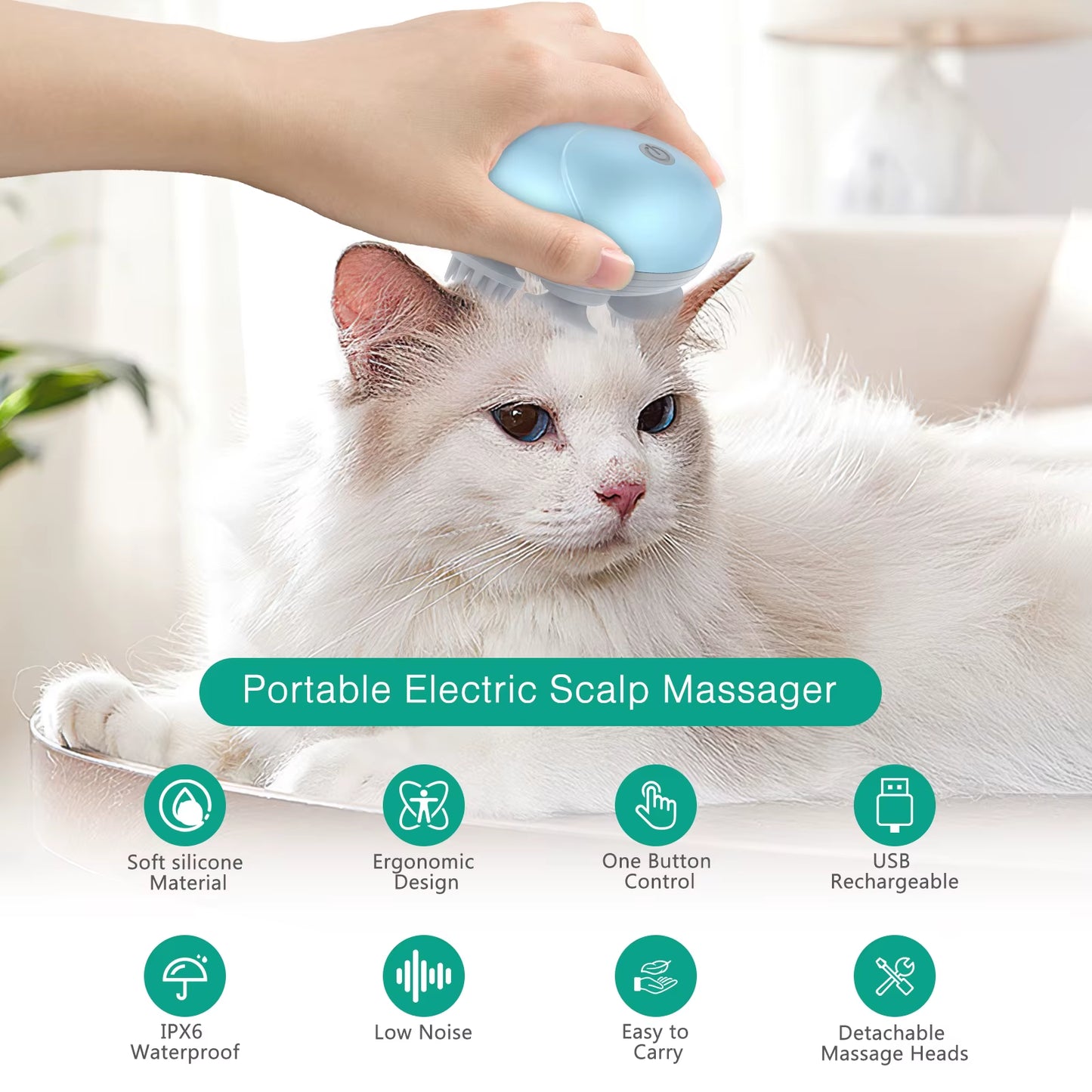 Electric Pet Massager – Handheld Relaxation & Hair Growth Device for Cats and Dogs - VOLARA Supply