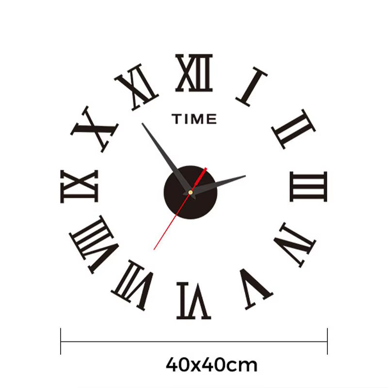 3D Acrylic Digital Wall Clock Roman Numerals Design Mirror Wall Clock Fashion Large round Wall Clock DIY Self Adhesive Clocks - VOLARA Supply